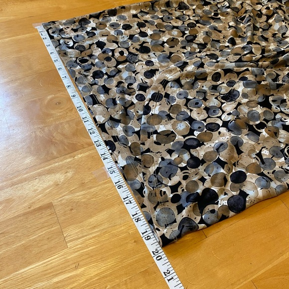 Connected Apparel Cap Sleeve Mock Wrap Dress Tan dots - Picture 8 of 16